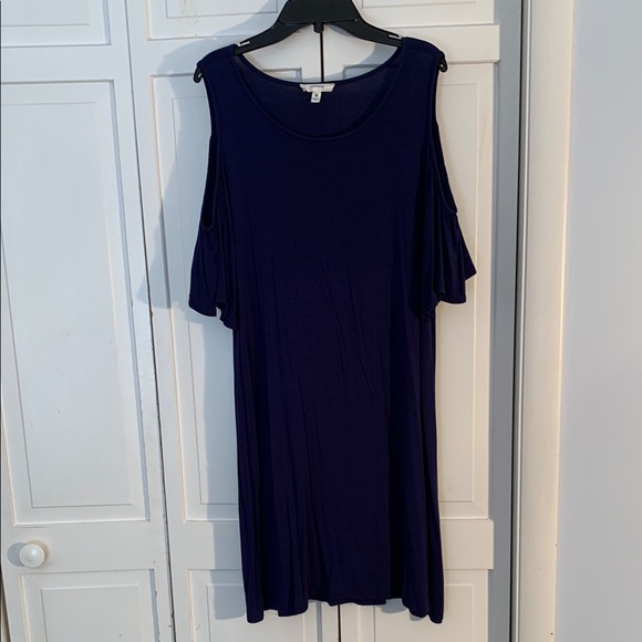 Freeway Women's Cold Shoulder Mini Dress - Navy Blue EUC - Picture 2 of 8